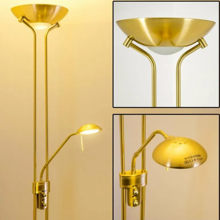 Lampadaire à vasque Rom LED Laiton, 2 lumières