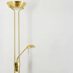 Lampadaire à vasque Rom LED Laiton, 2 lumières