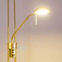 Lampadaire à vasque Rom LED Laiton, 2 lumières