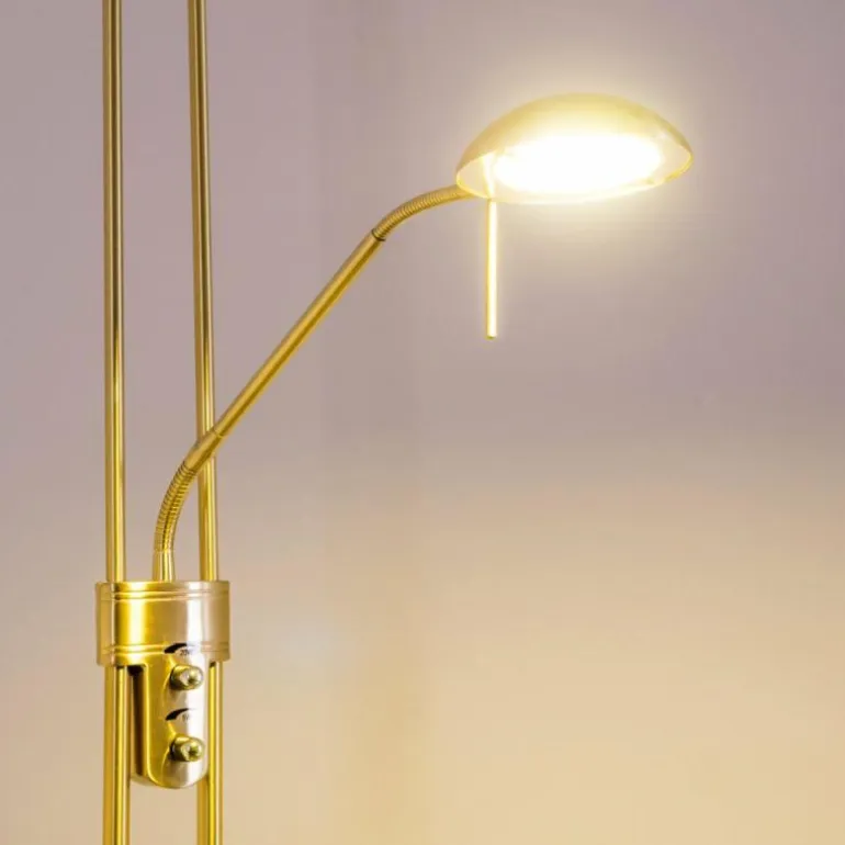 Lampadaire à vasque Rom LED Laiton, 2 lumières