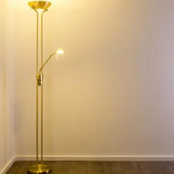 Lampadaire à vasque Rom LED Laiton, 2 lumières