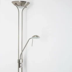 Lampadaire à vasque Rom LED Nickel mat, 2 lumières