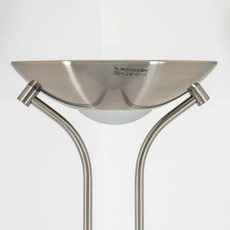 Lampadaire à vasque Rom LED Nickel mat, 2 lumières