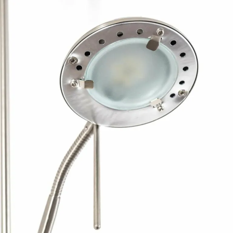Lampadaire à vasque Rom LED Nickel mat, 2 lumières
