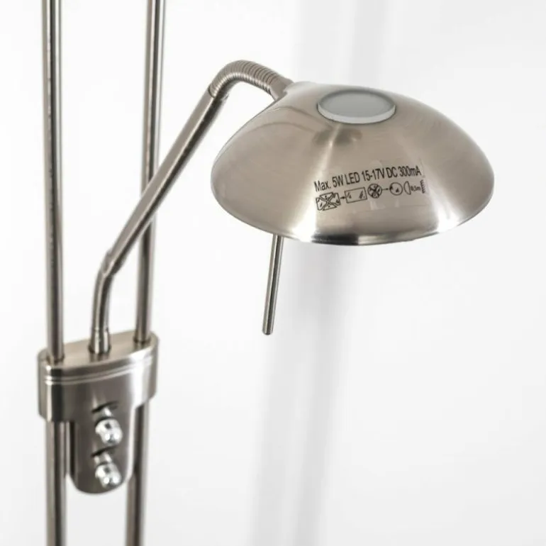 Lampadaire à vasque Rom LED Nickel mat, 2 lumières