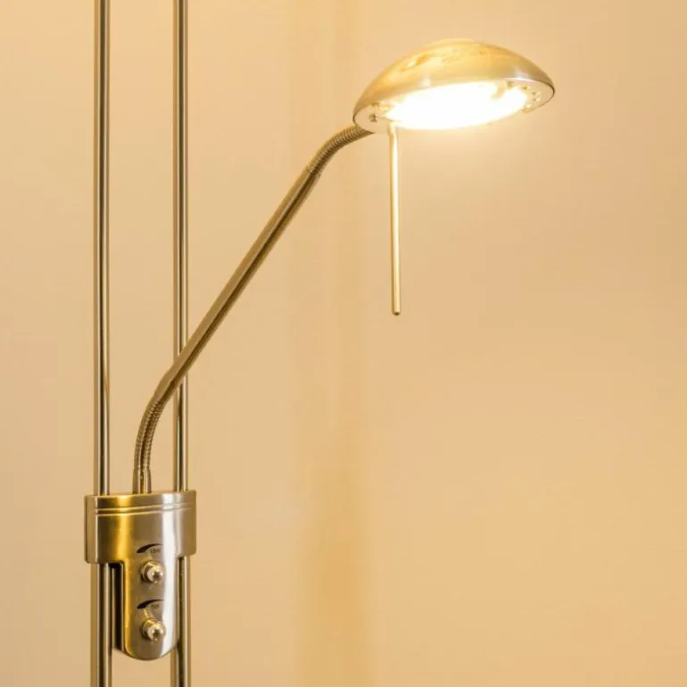 Lampadaire à vasque Rom LED Nickel mat, 2 lumières