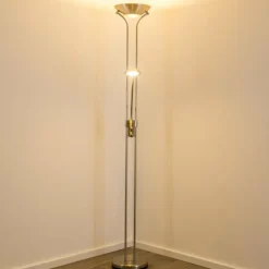 Lampadaire à vasque Rom LED Nickel mat, 2 lumières