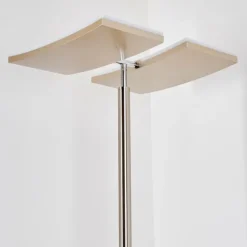 Lampadaire à vasque Thyolo LED Acier brossé, 2 lumières