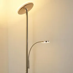 Lampadaire à vasque Veteli LED Chrome, Nickel mat, 2 lumières