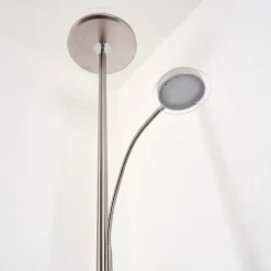 Lampadaire à vasque Veteli LED Chrome, Nickel mat, 2 lumières