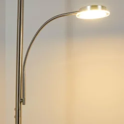 Lampadaire à vasque Veteli LED Chrome, Nickel mat, 2 lumières