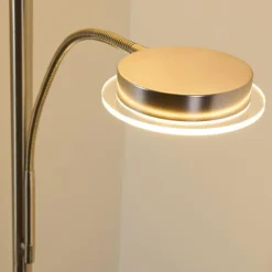 Lampadaire à vasque Veteli LED Chrome, Nickel mat, 2 lumières