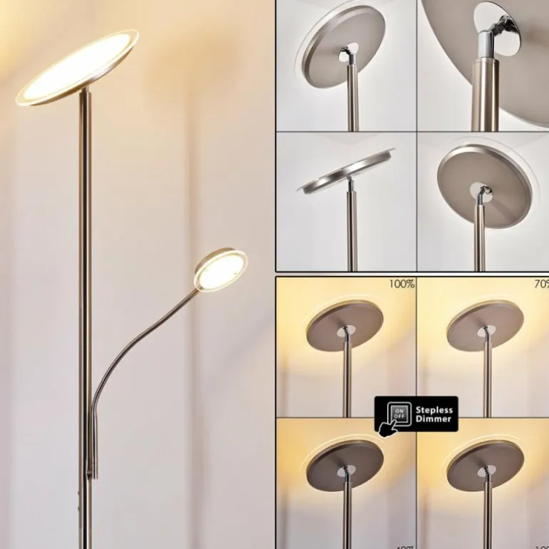 Lampadaire à vasque Veteli LED Blanc, 2 lumières