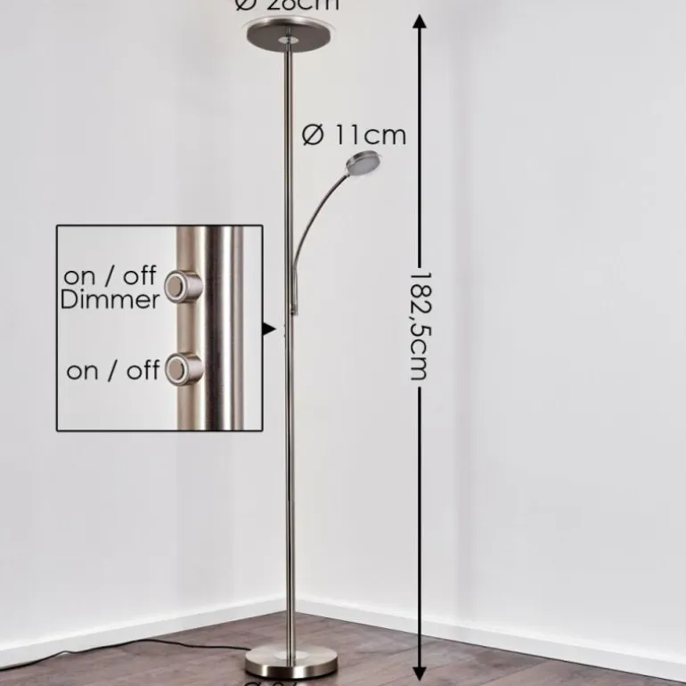 Lampadaire à vasque Veteli LED Blanc, 2 lumières