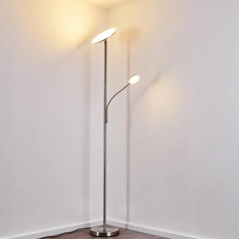 Lampadaire à vasque Veteli LED Blanc, 2 lumières