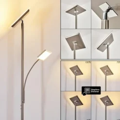 Lampadaire à vasque Veteli LED Acier inoxydable, 2 lumières
