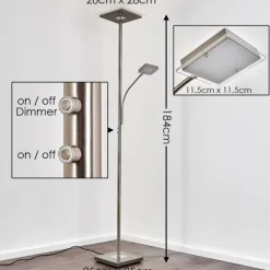 Lampadaire à vasque Veteli LED Acier inoxydable, 2 lumières