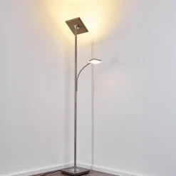 Lampadaire à vasque Veteli LED Acier inoxydable, 2 lumières