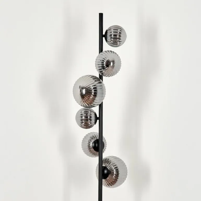 Lampadaire - Verre 10 cm, 12 cm, 15 cm Remaisnil Fumé, 6 lumières
