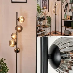 Lampadaire - Verre 10 cm, 12 cm Remaisnil Fumé, 5 lumières
