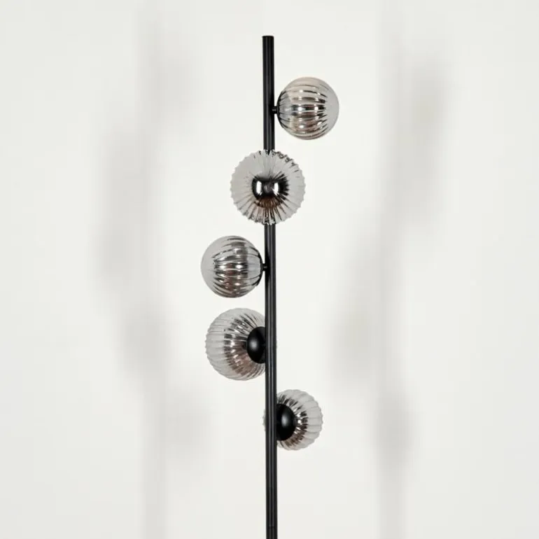 Lampadaire - Verre 10 cm, 12 cm Remaisnil Fumé, 5 lumières