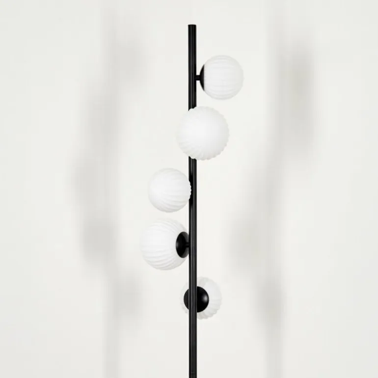 Lampadaire - Verre 10 cm, 12 cm Remaisnil Blanc, 5 lumières