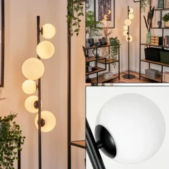 Lampadaire - Verre 10 cm, 12 cm, 15 cm Remaisnil Blanc, 6 lumières