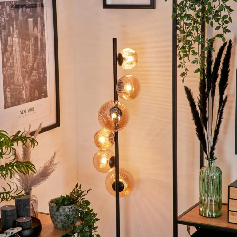 Lampadaire - Verre 10 cm, 12 cm, 15 cm Remaisnil Ambre, 6 lumières