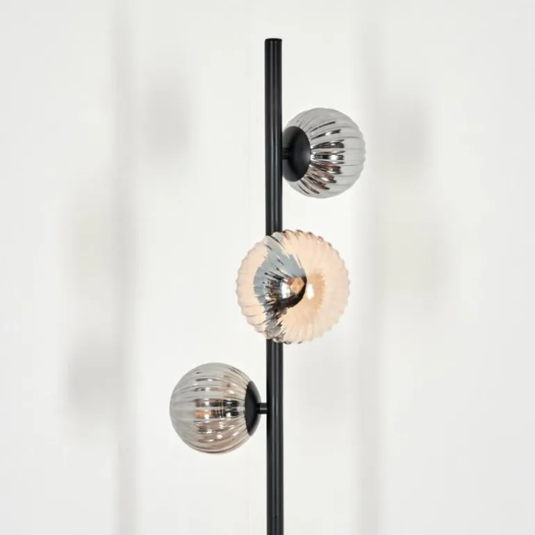 Lampadaire - Verre 10 cm, 12 cm Remaisnil Ambre, Fumé, 3 lumières