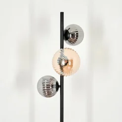 Lampadaire - Verre 12 cm, 15 cm Remaisnil Noir, 3 lumières