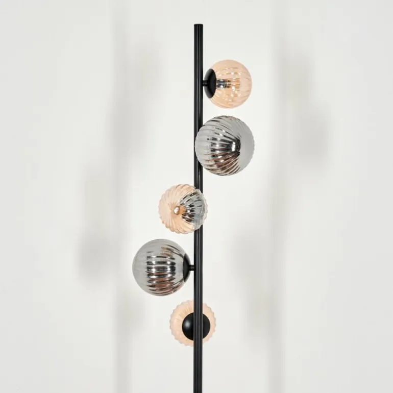 Lampadaire - Verre 10 cm, 12 cm Remaisnil Noir, 5 lumières