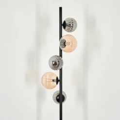 Lampadaire - Verre 10 cm, 12 cm Remaisnil Noir, 5 lumières