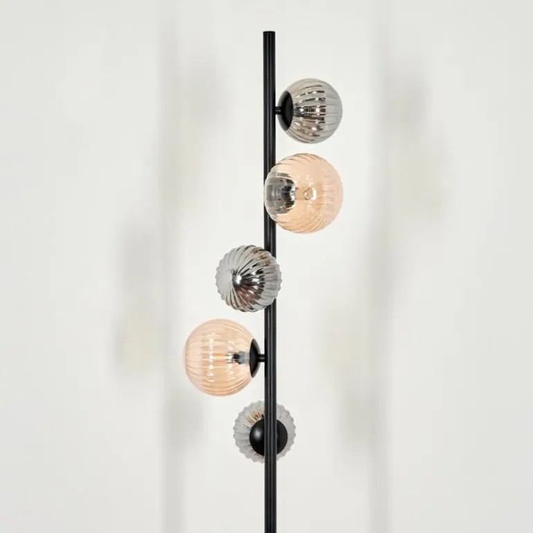 Lampadaire - Verre 10 cm, 12 cm Remaisnil Noir, 5 lumières