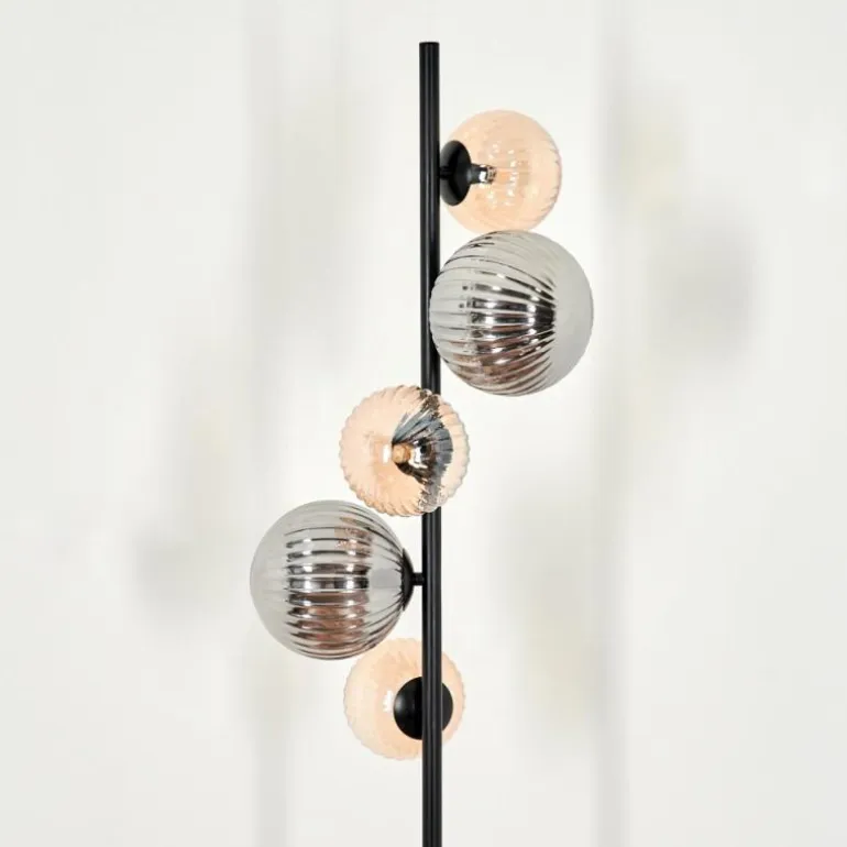 Lampadaire - Verre 12 cm, 15 cm Remaisnil Noir, 5 lumières