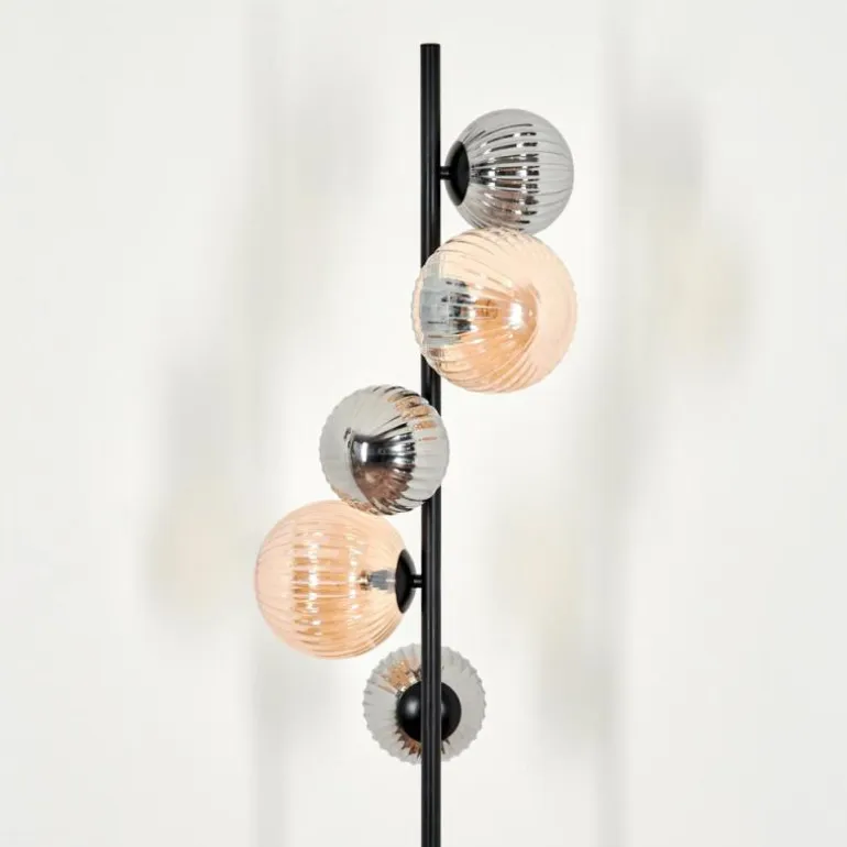 Lampadaire - Verre 12 cm, 15 cm Remaisnil Noir, 5 lumières