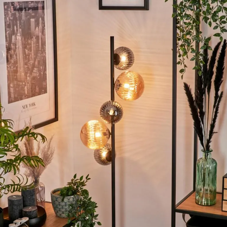 Lampadaire - Verre 12 cm, 15 cm Remaisnil Noir, 5 lumières