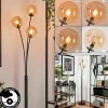 Lampadaire - Verre 12 cm Bernado Ambre, 3 lumières