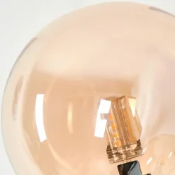Lampadaire - Verre 12 cm Bernado Ambre, 3 lumières