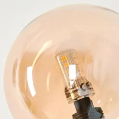 Lampadaire - Verre 10 cm Bernado Ambre, 3 lumières