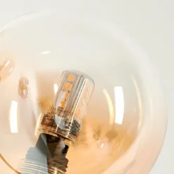 Lampadaire - Verre 10 cm Bernado Ambre, 3 lumières