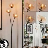 Lampadaire - Verre 12 cm Bernado Ambre, 3 lumières