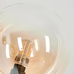 Lampadaire - Verre 12 cm Bernado Ambre, 3 lumières
