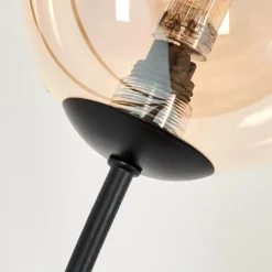 Lampadaire - Verre 12 cm Bernado Ambre, 3 lumières