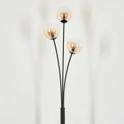 Lampadaire - Verre 12 cm Bernado Ambre, 3 lumières