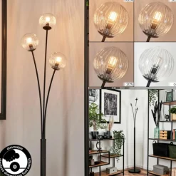 Lampadaire - Verre 10 cm Bernado Clair, 3 lumières