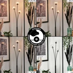Lampadaire - Verre 10 cm Bernado Clair, 3 lumières