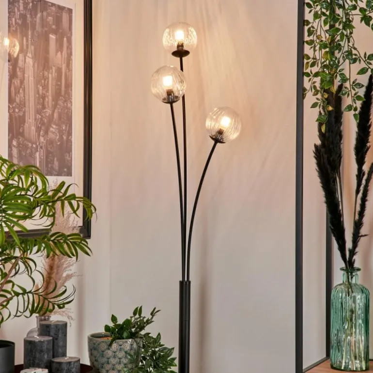 Lampadaire - Verre 10 cm Bernado Clair, 3 lumières
