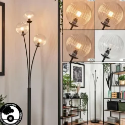 Lampadaire - Verre 12 cm Bernado Clair, 3 lumières