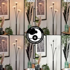 Lampadaire - Verre 12 cm Bernado Clair, 3 lumières