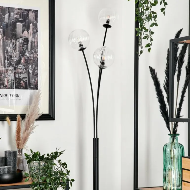 Lampadaire - Verre 12 cm Bernado Clair, 3 lumières